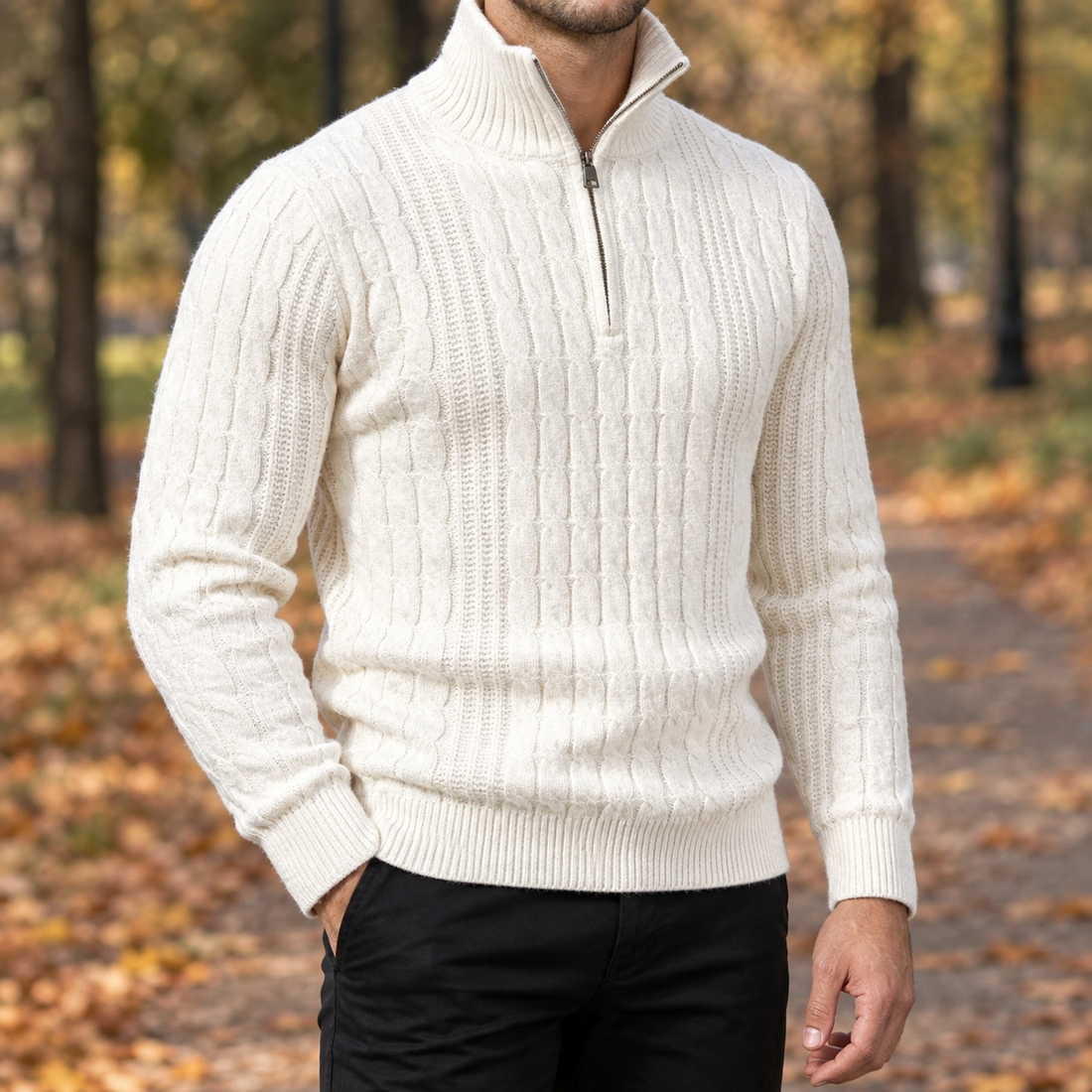 Jules Cable Sweater - White