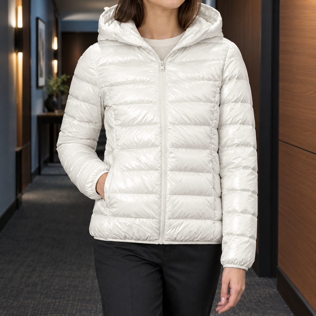 Blanche Hooded Down Jacket - White