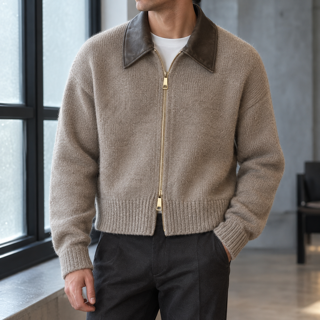 Marcel Cropped Cardigan - Brown