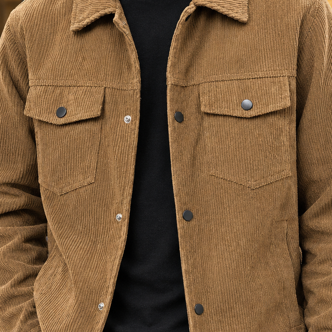 August Corduroy Overshirt - Lead Product Detail