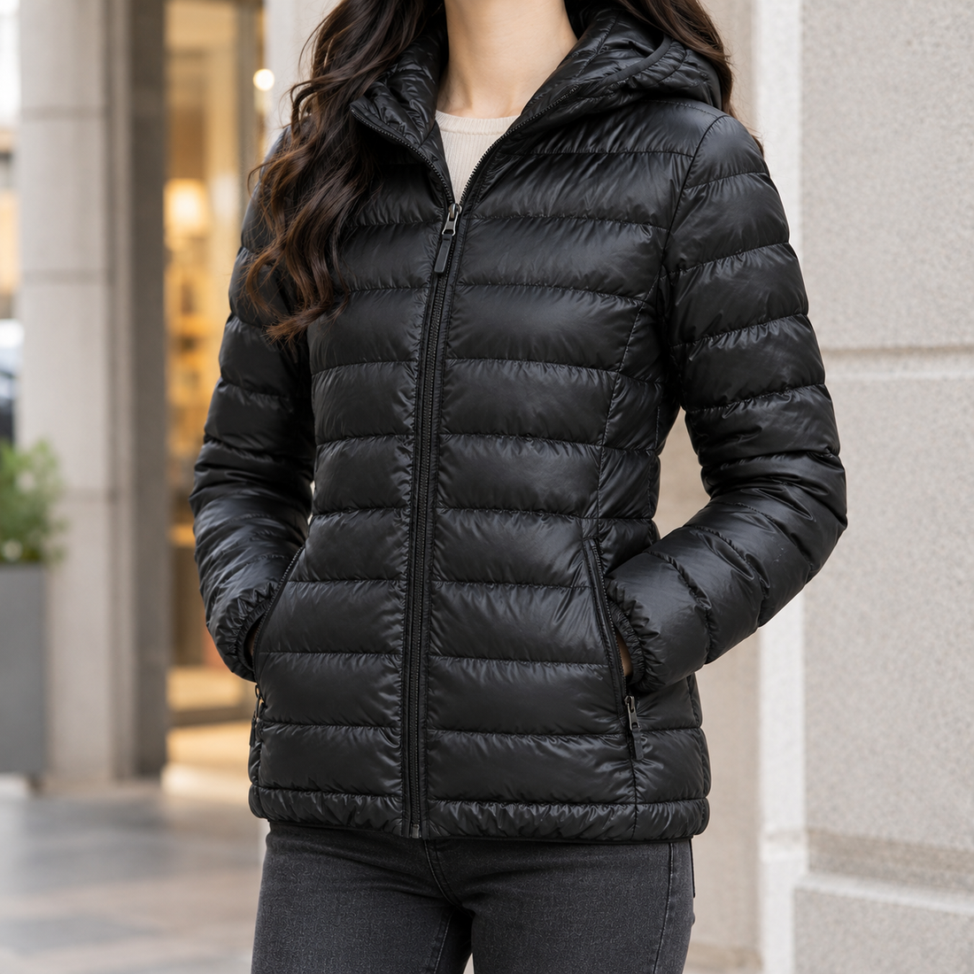 Lorelei Cashmere Puffer Jacket - Lead Product Detail