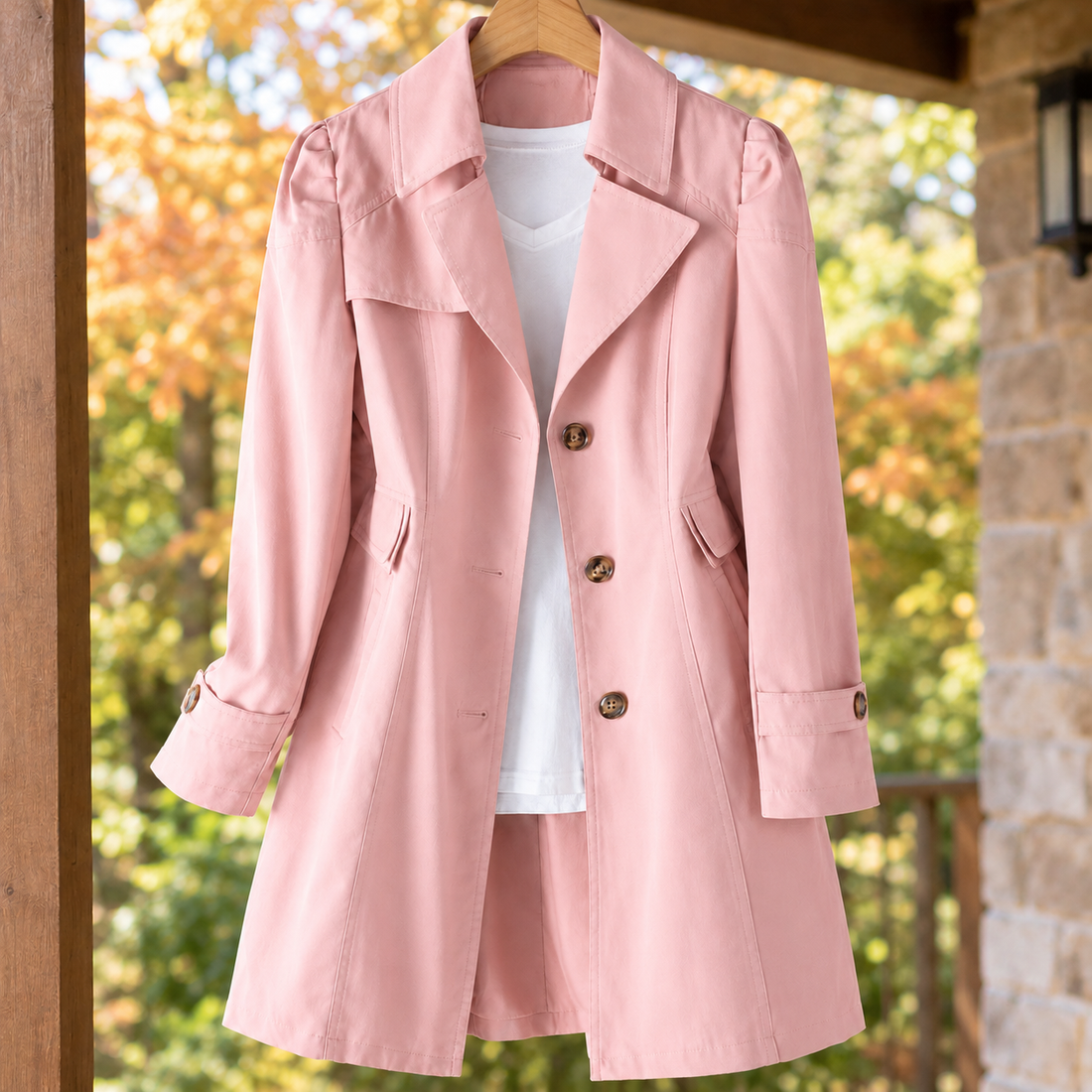 Amabel Lapel Coat - Pink