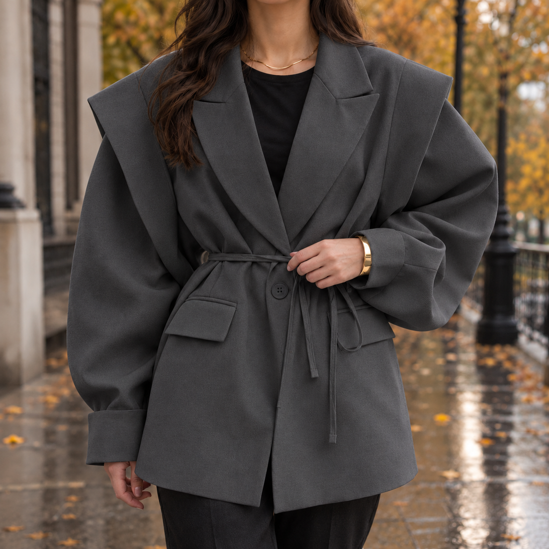 Tatiana Sculpted Jacket - Gray