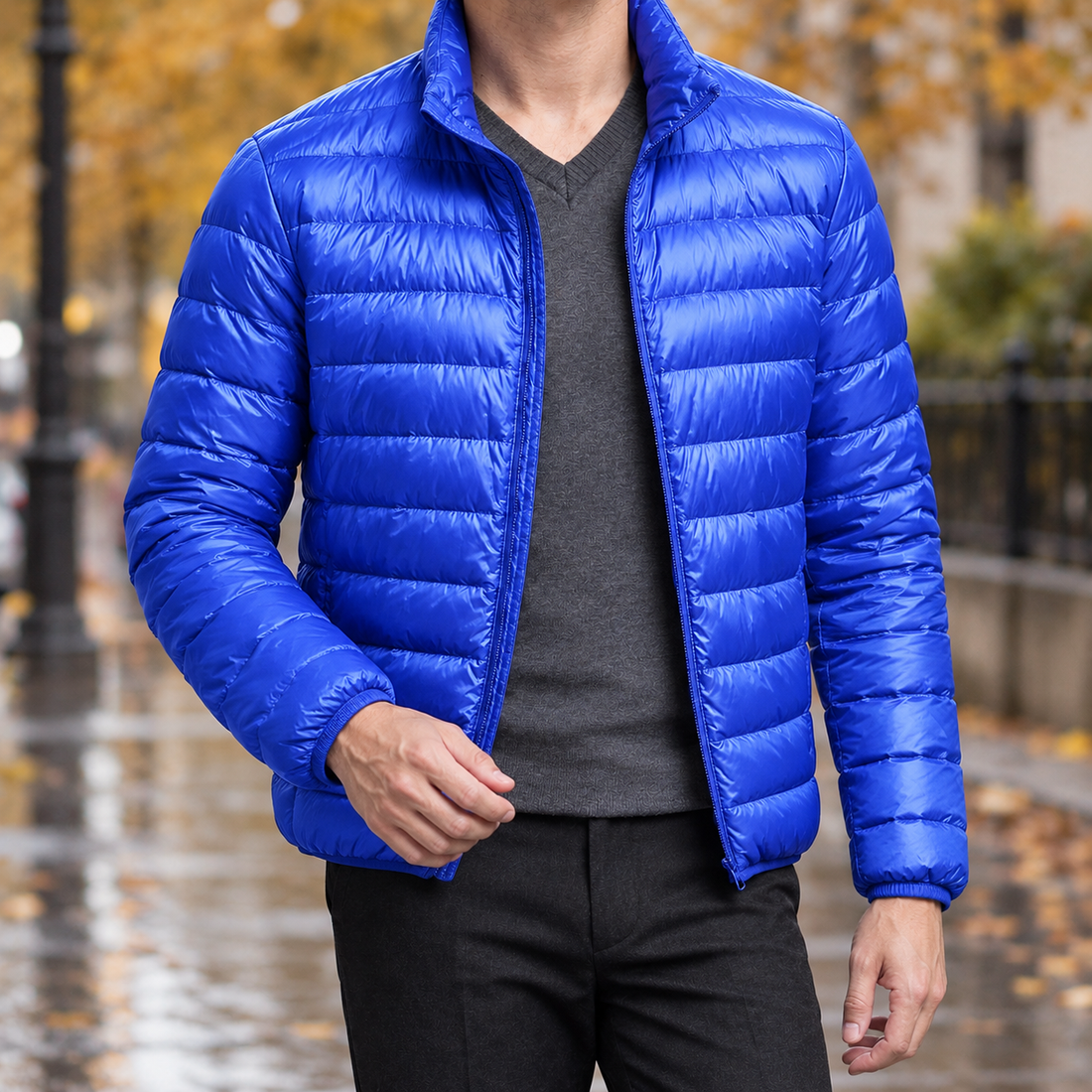 Joseph Cashmere Puffer Jacket - Royal Blue
