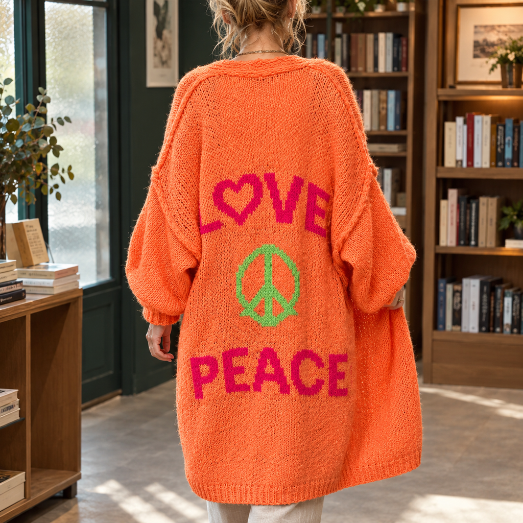 Valentina Peace Cardigan - Orange