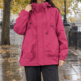 Lillian Hooded Zip Jacket - Fuchsia