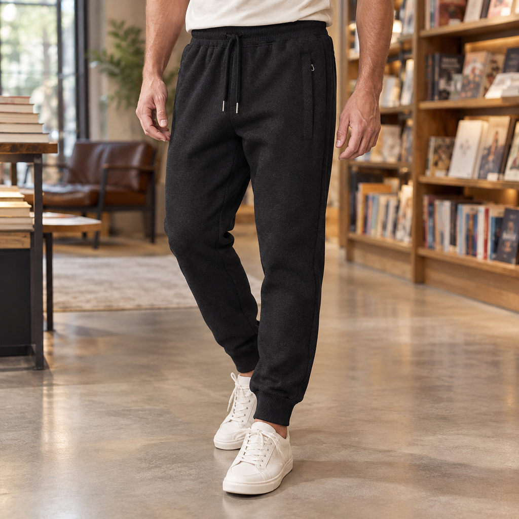 Caleb Relaxed Joggers - Bundled Foot Black