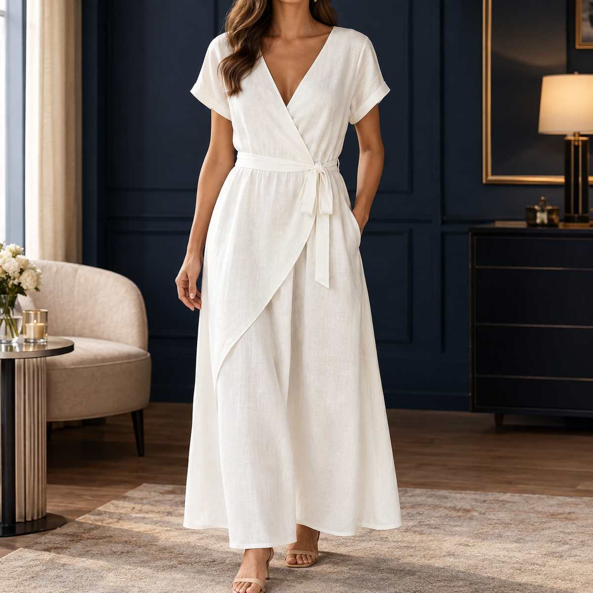 Vivienne Wrap Jumpsuit - White