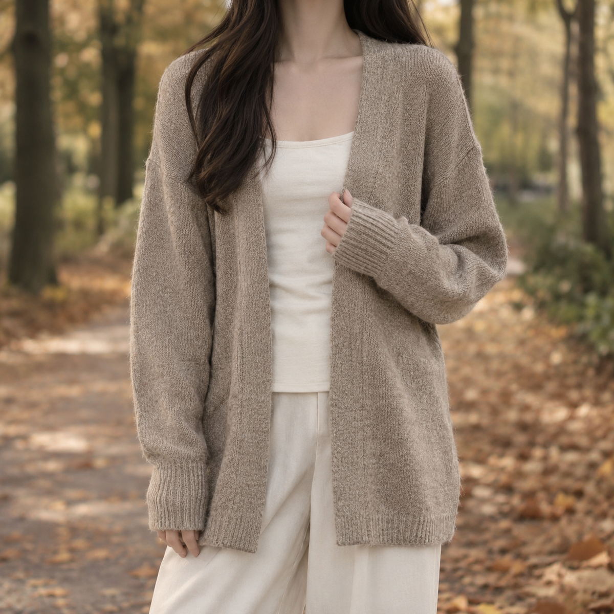 Blair Open Front Cardigan - Oatmeal