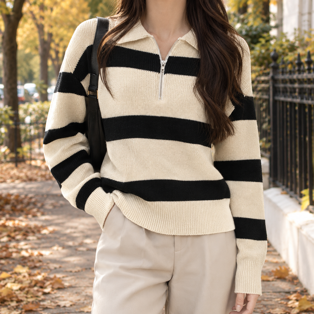 Annabelle Striped Sweater - Cream