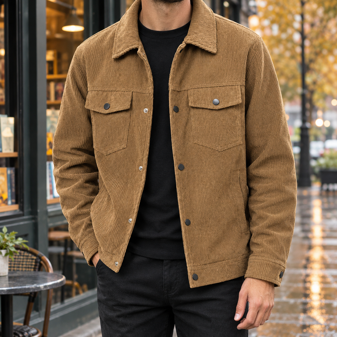 August Corduroy Overshirt - Brown