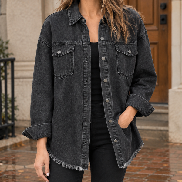 Odalys Frayed Denim Overshirt