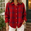 Audrey Plaid Cardigan - Red