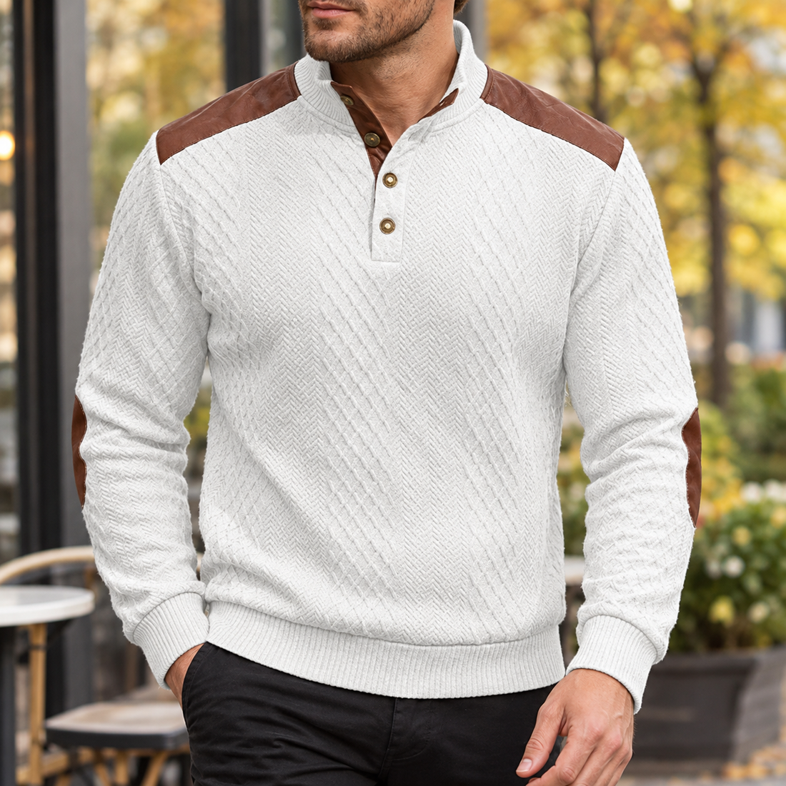 Renard Textured Sweater - White