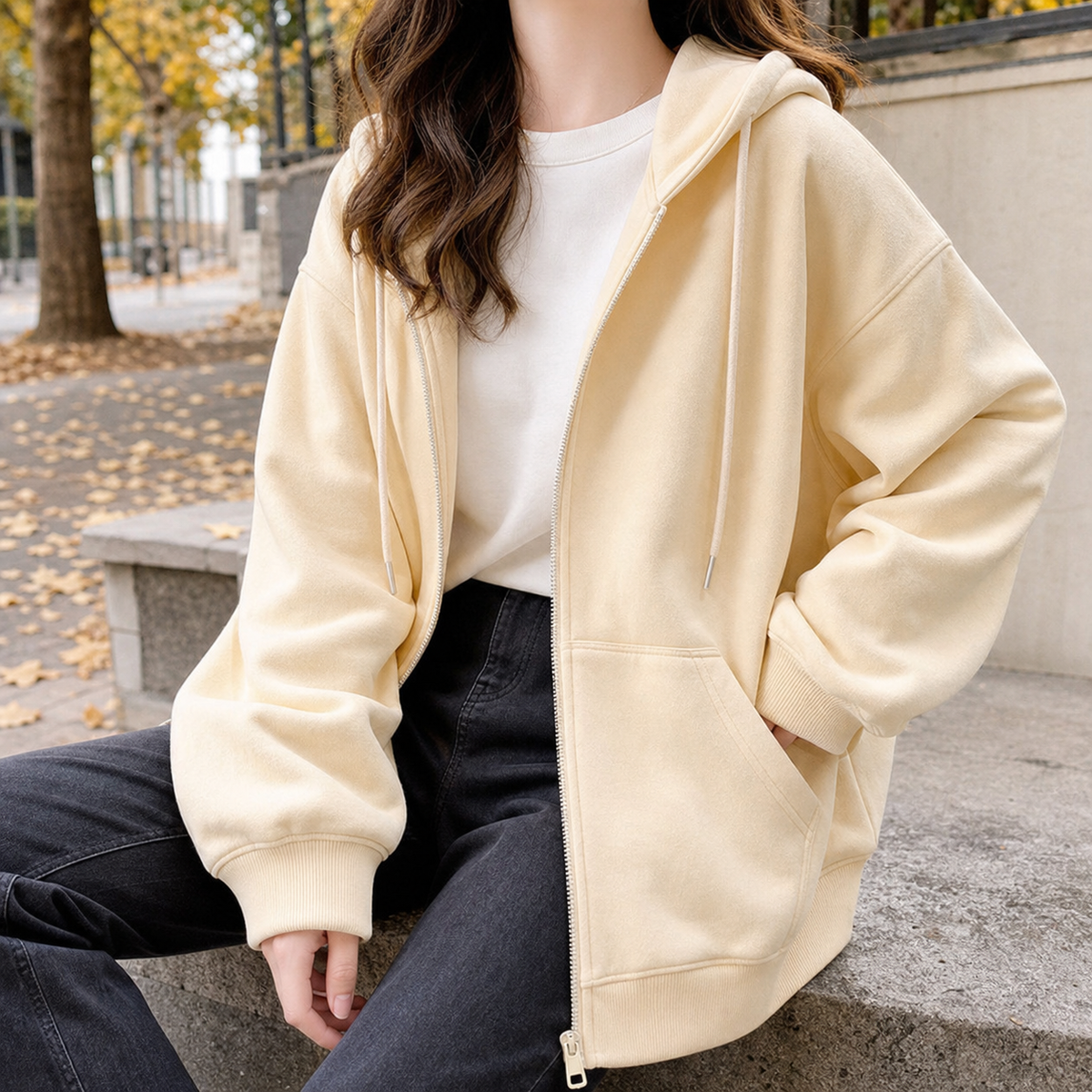 Ines Relaxed Hoodie - Apricot Yellow