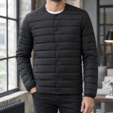 Graham Collarless Down Jacket - Black