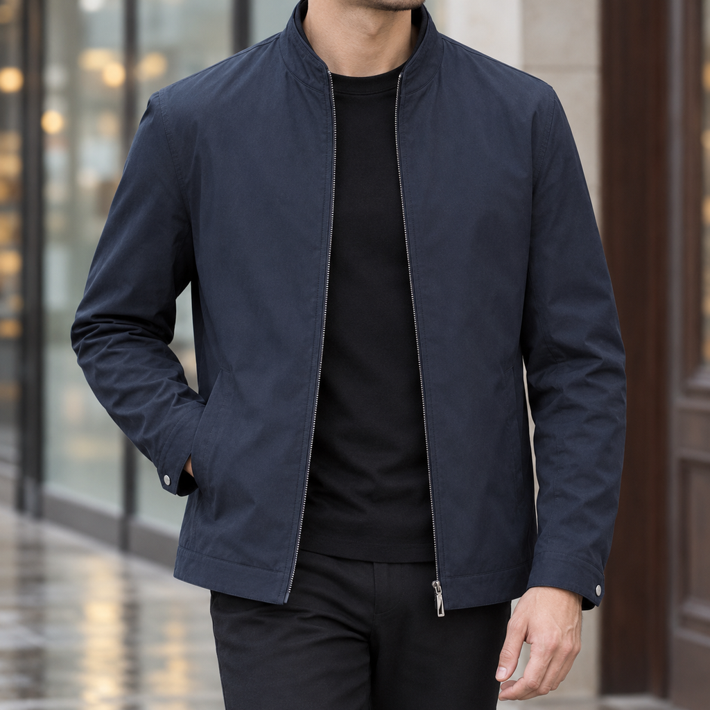 Conrad Stand Collar Jacket - Black