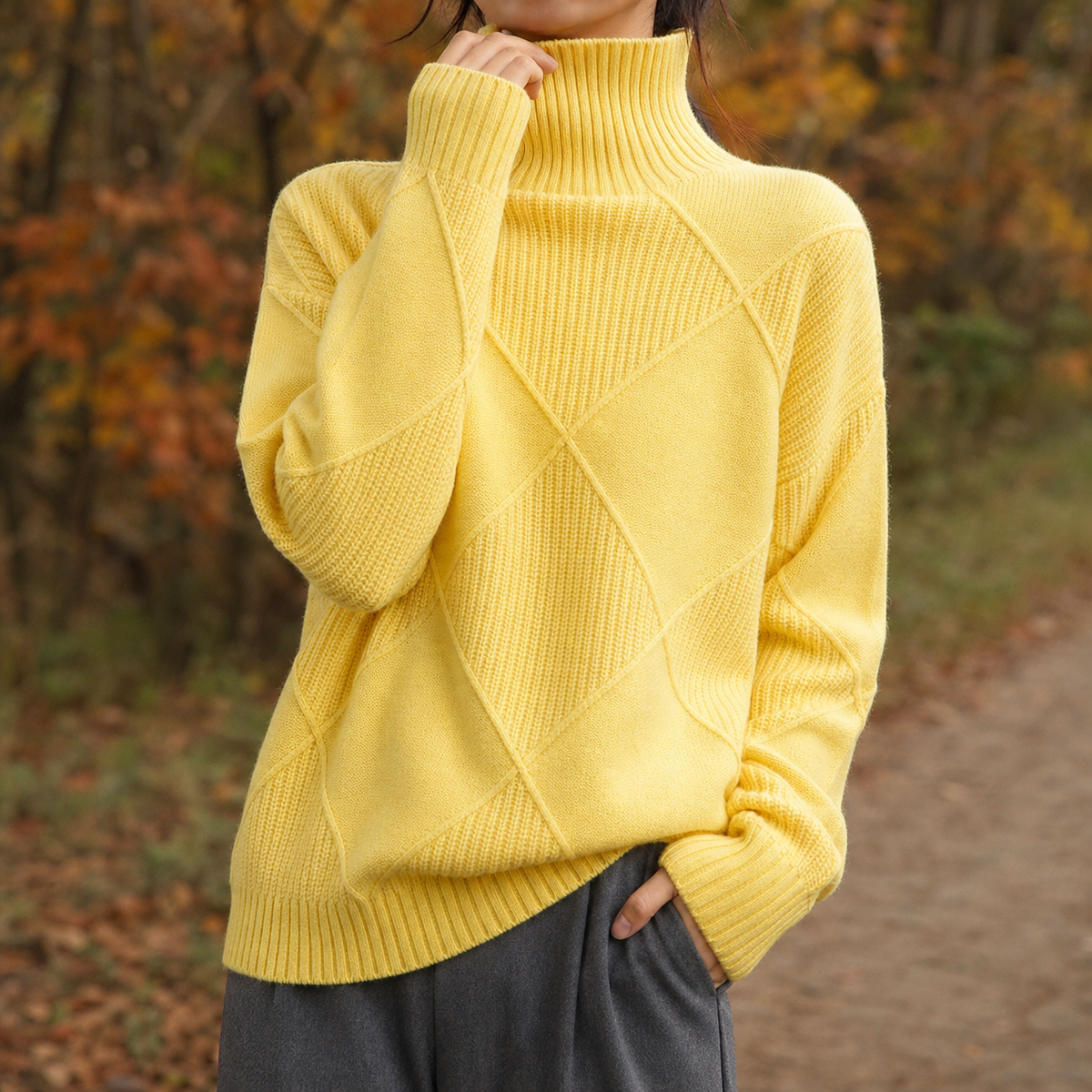 Naomi Turtleneck Sweater - Yellow