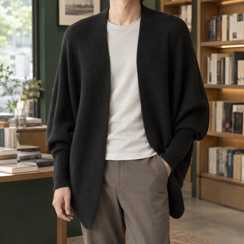 Emilio Relaxed Cardigan - Black