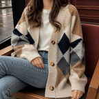 Elodie Argyle Cardigan - Khaki