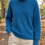 Harriet Cashmere Turtleneck - Feather Blue