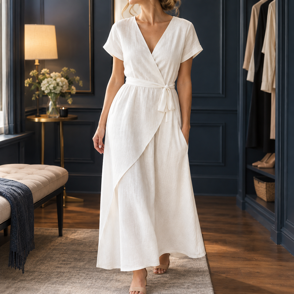 Vivienne Wrap Jumpsuit - White