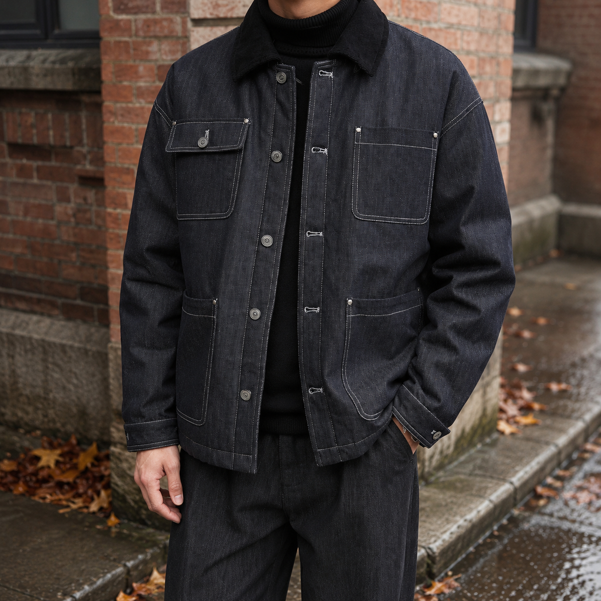 Benjamin Denim Down Jacket - Blue