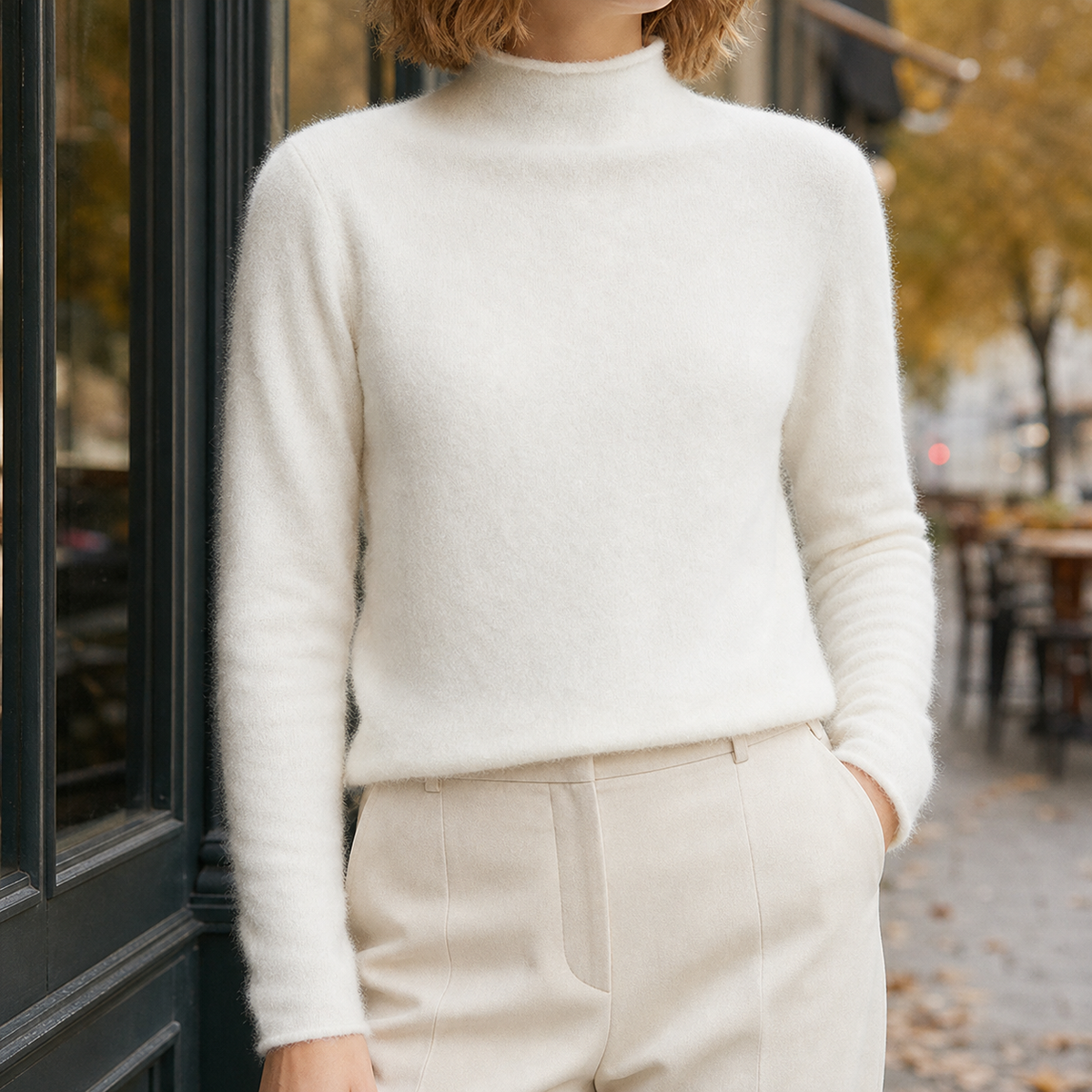 Augustine Cashmere Sweater - White