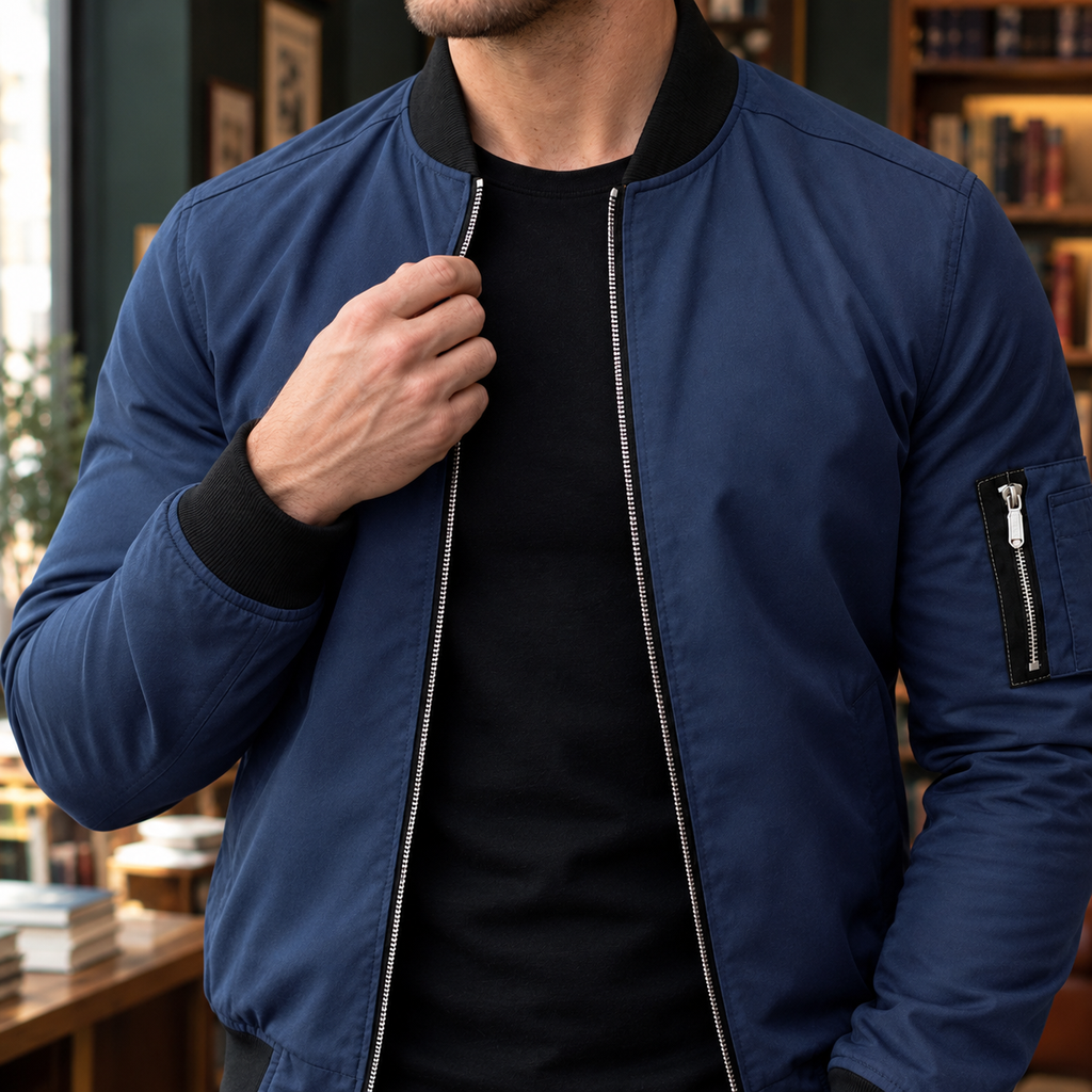 Blake Slim-Fit Bomber Jacket - Lead Product Detail