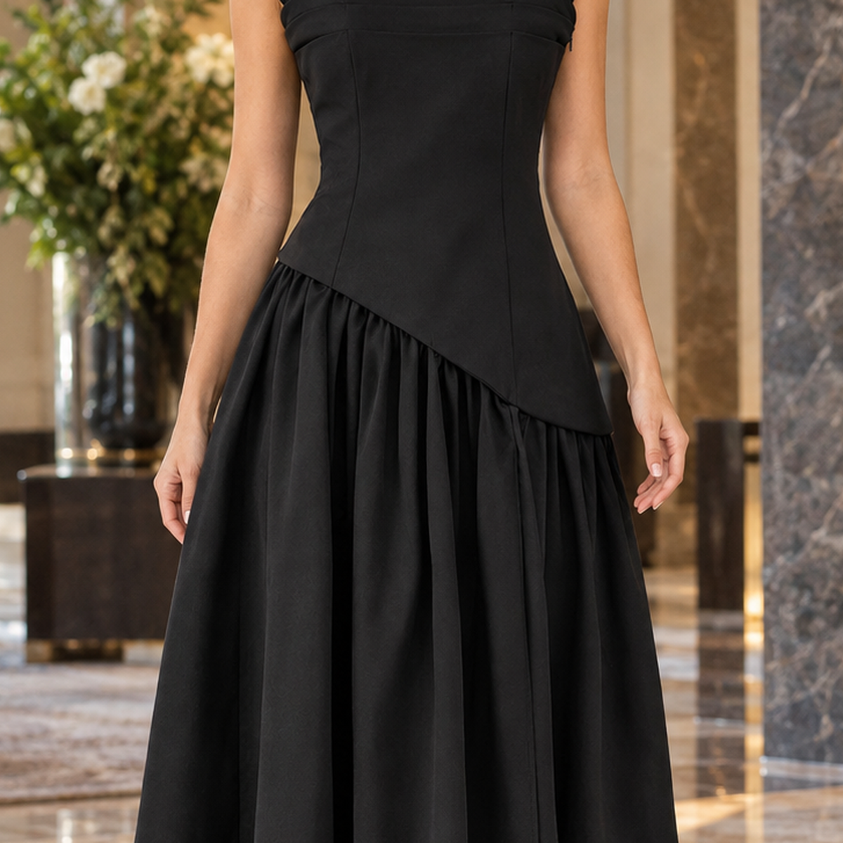 Alba Asymmetric Maxi Dress - Lead Product Detail