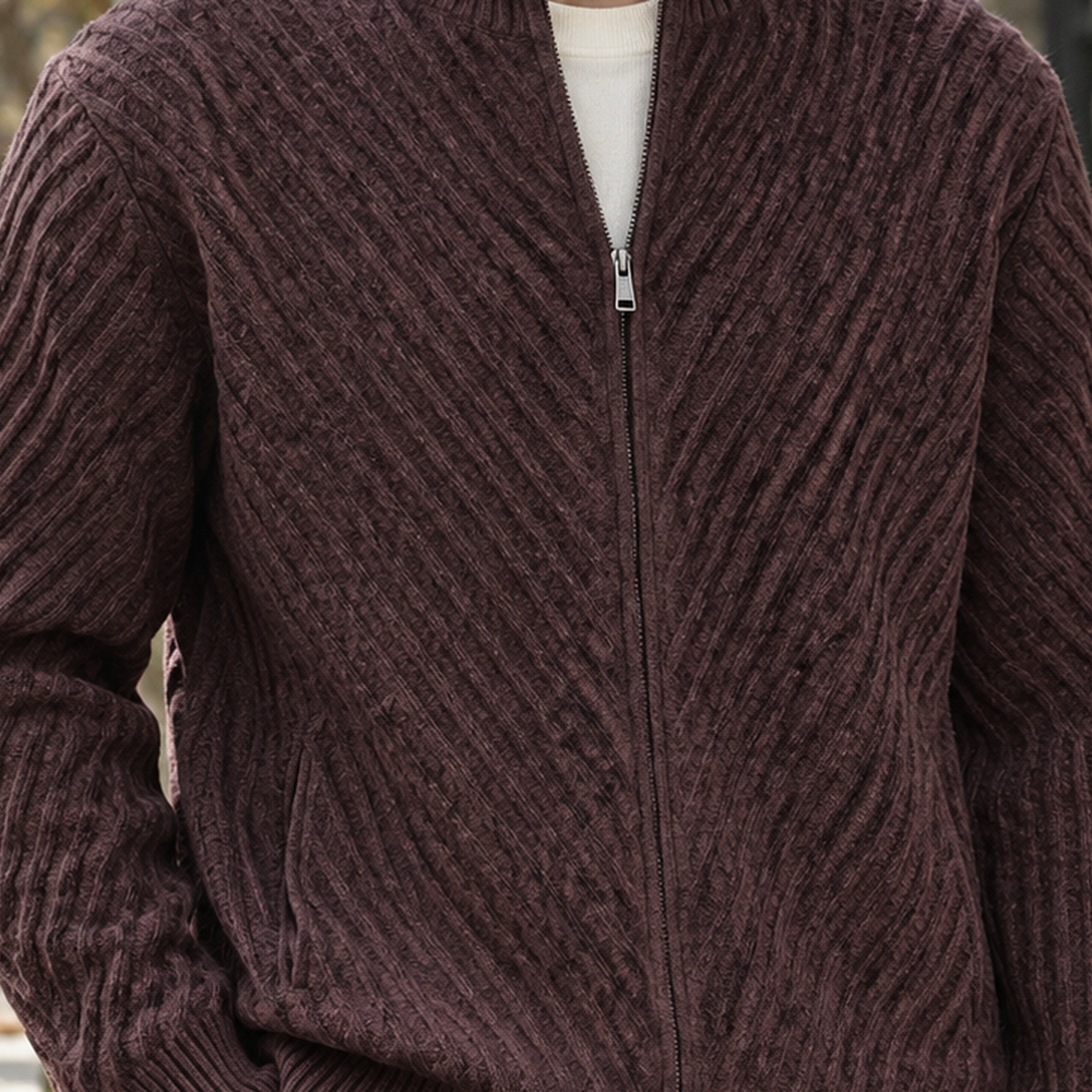 Bradley Ribbed Knit Jacket - Lead Product Detail