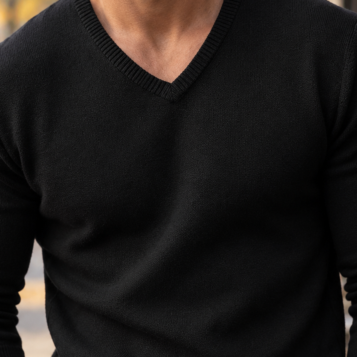 Maxim V Neck Sweater - Lead Product Detail