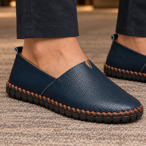 Dario Pebbled Loafers - Lead Product Detail