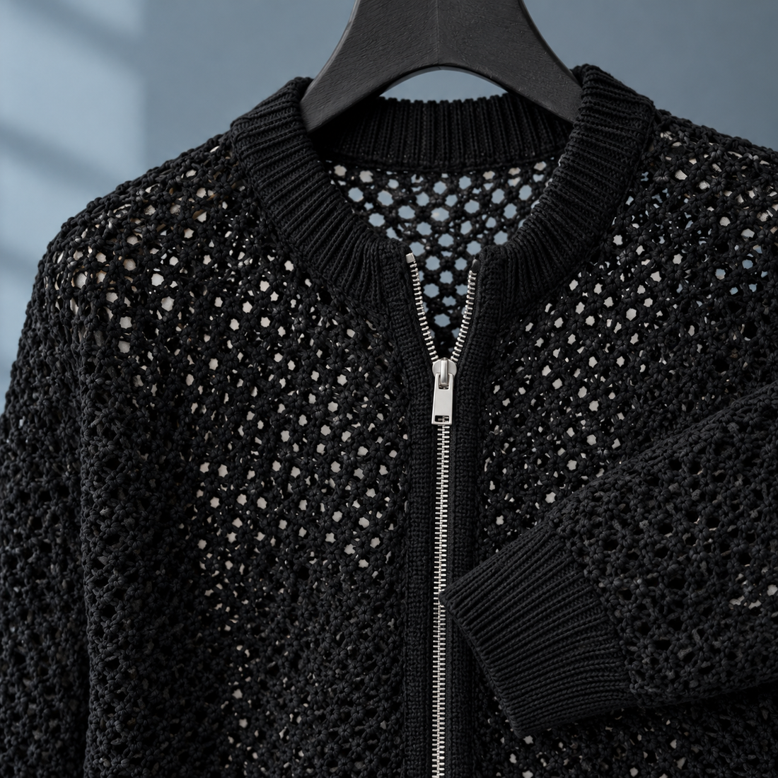 Nico Open Knit Sweater - Lead Product Detail
