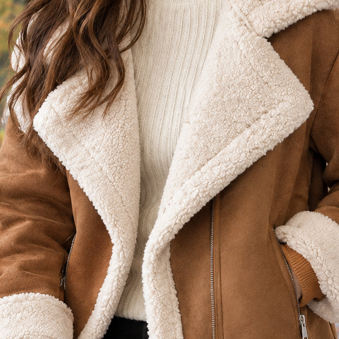 Lara Suede Biker Jacket - Lead Product Detail