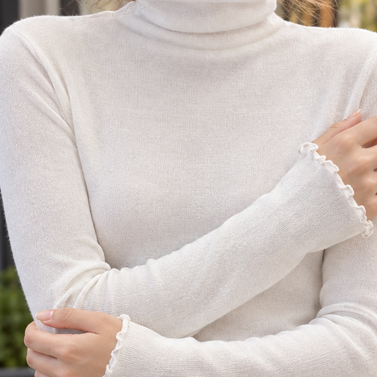 Hyacinth Ruffle Turtleneck - Lead Product Detail