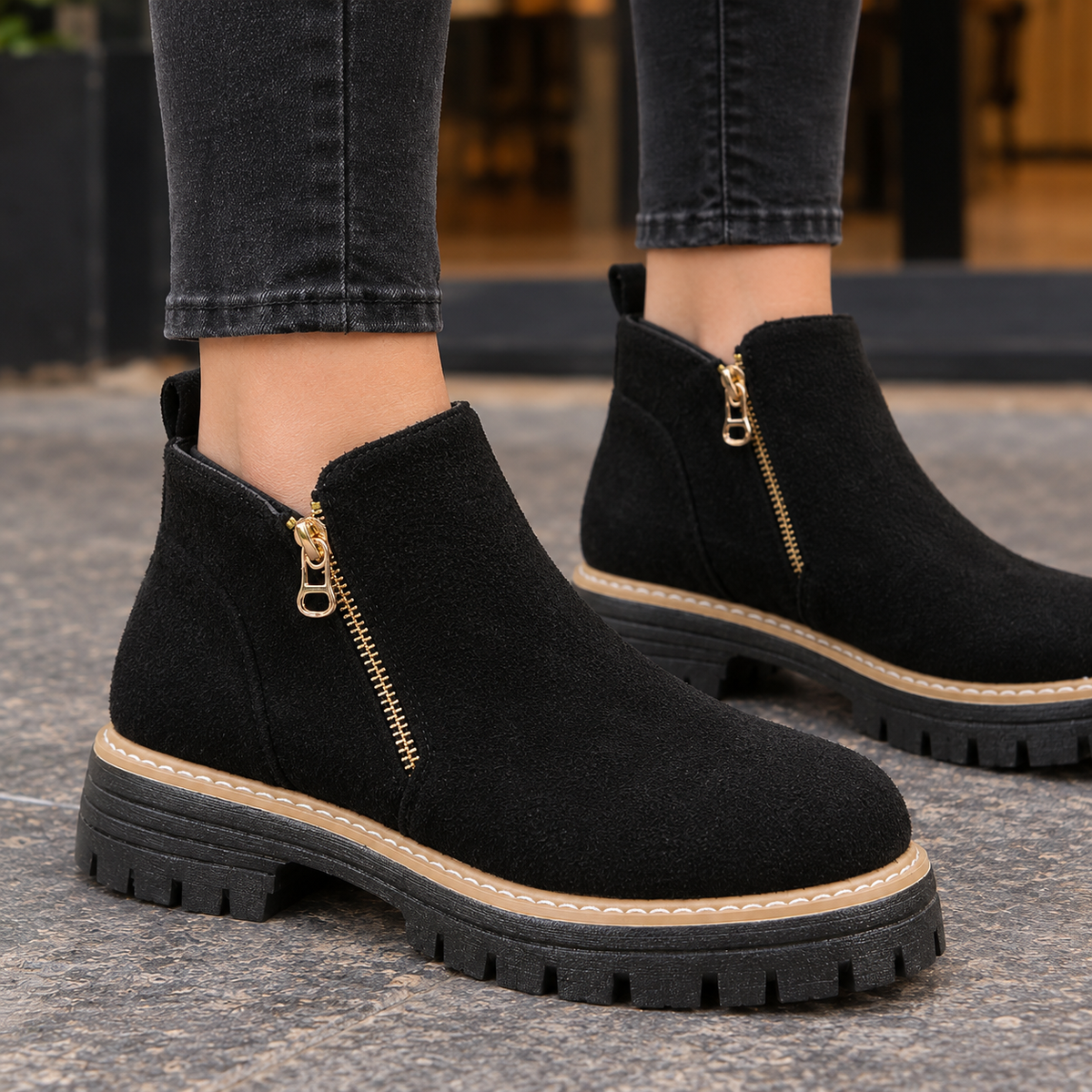Bellora Side Zip Boots - Lead Product Detail