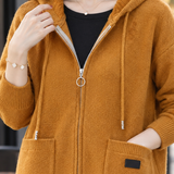 Elettra Hooded Zip Sweater - Lead Product Detail