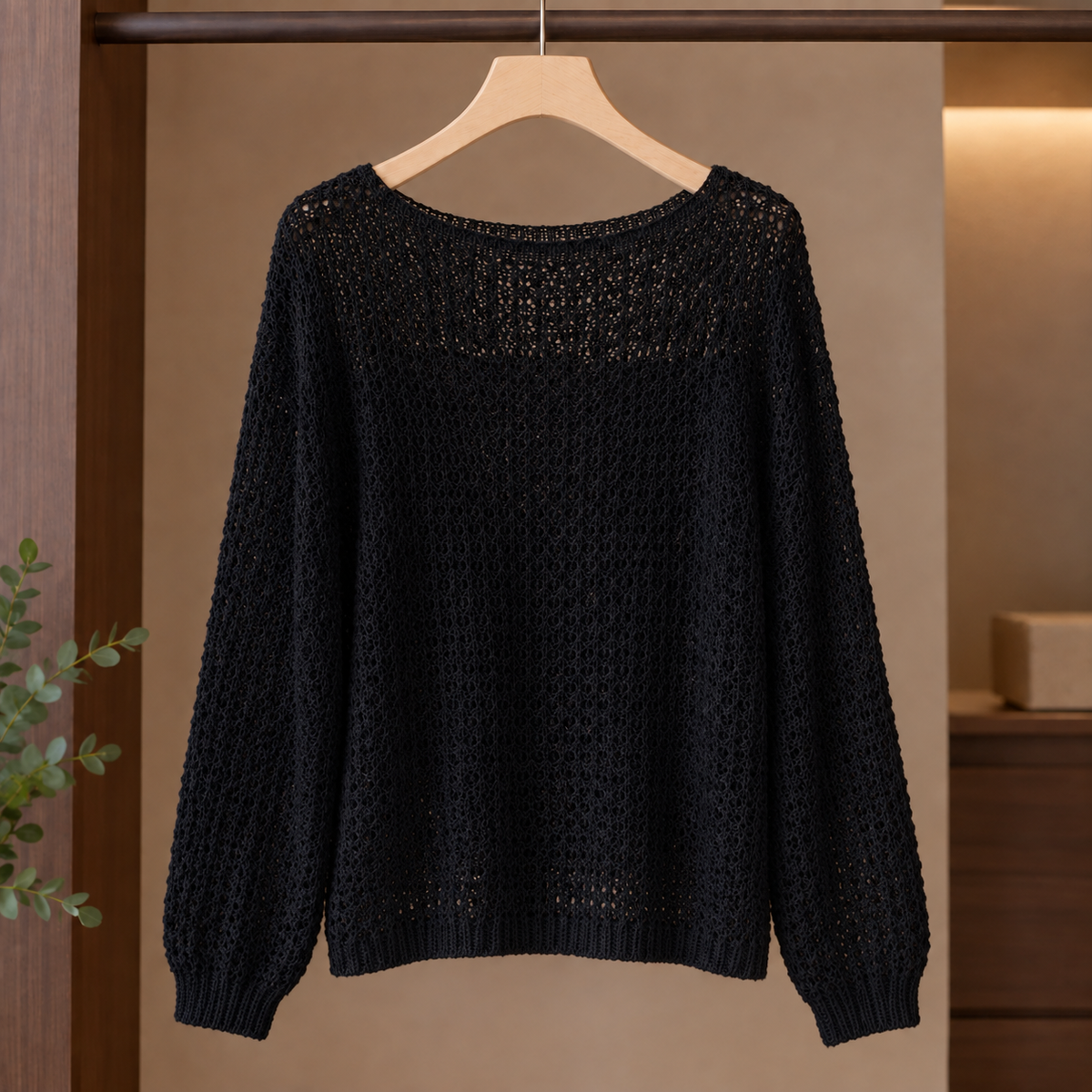 Hildegarde Boat Neck Sweater - Black