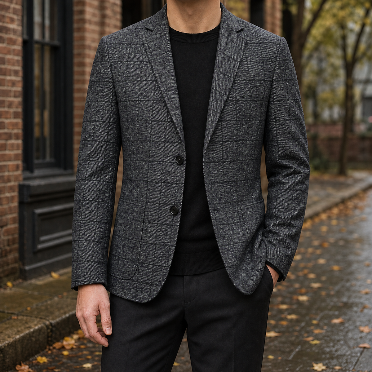 Mathias Tailored Blazer - Charcoal Gray