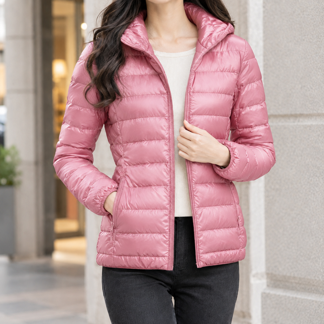 Lorelei Cashmere Puffer Jacket - Pink