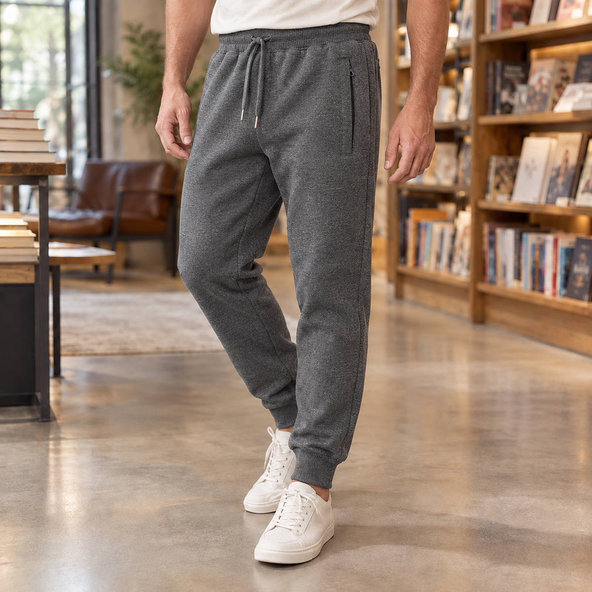 Caleb Relaxed Joggers - Bundled Foot Dark Gray