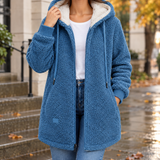 April Teddy Zip Jacket - Blue