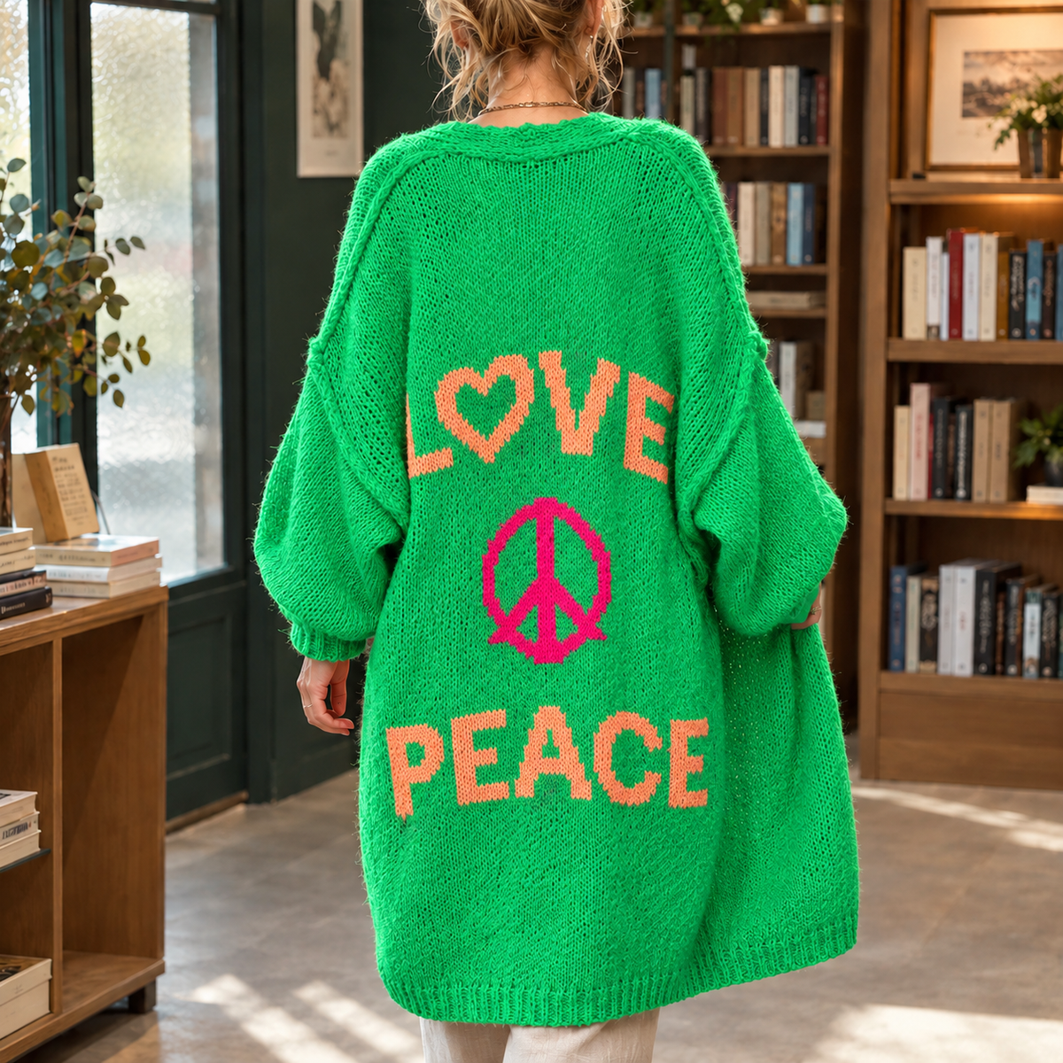 Valentina Peace Cardigan - Green