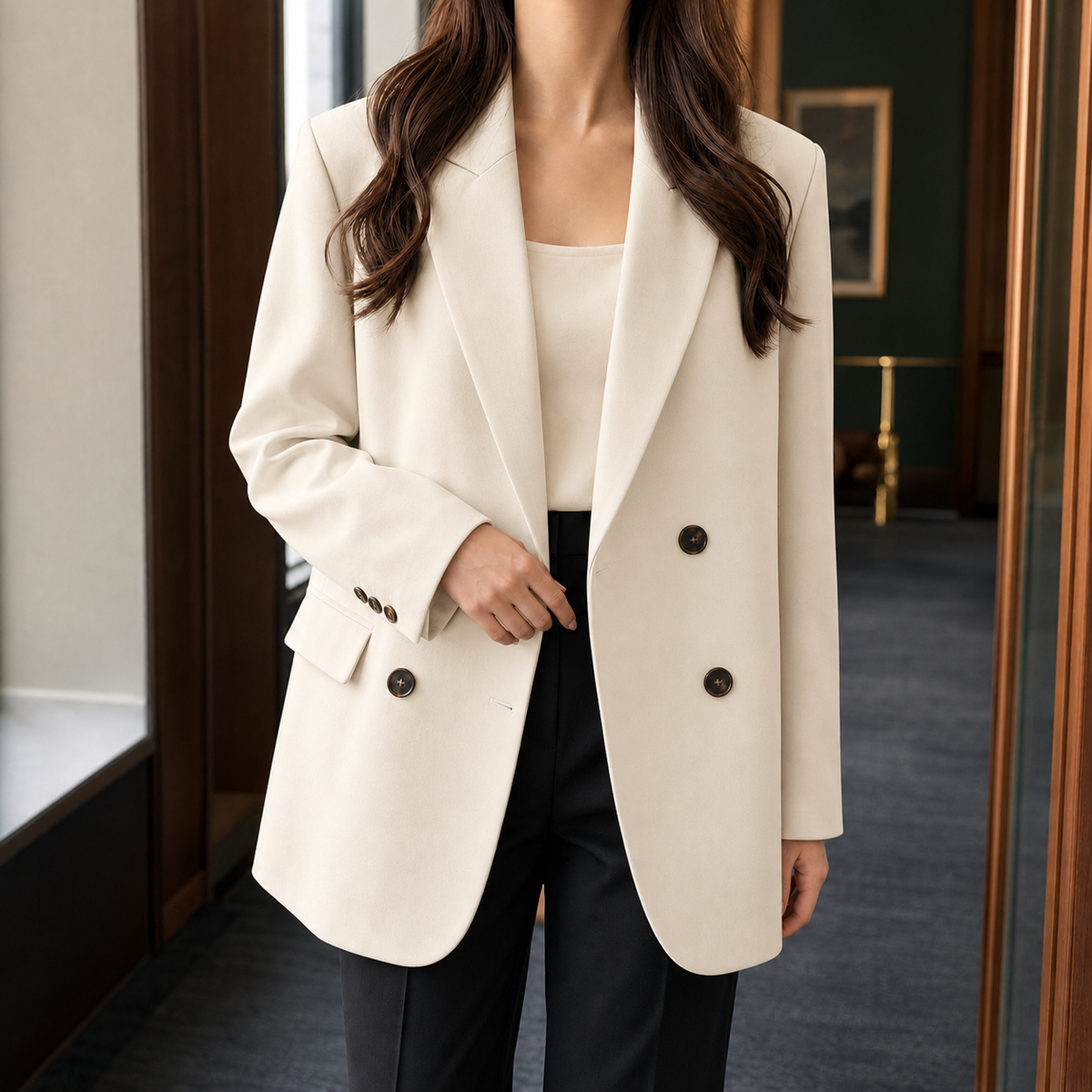 Paula Relaxed Blazer - Cream
