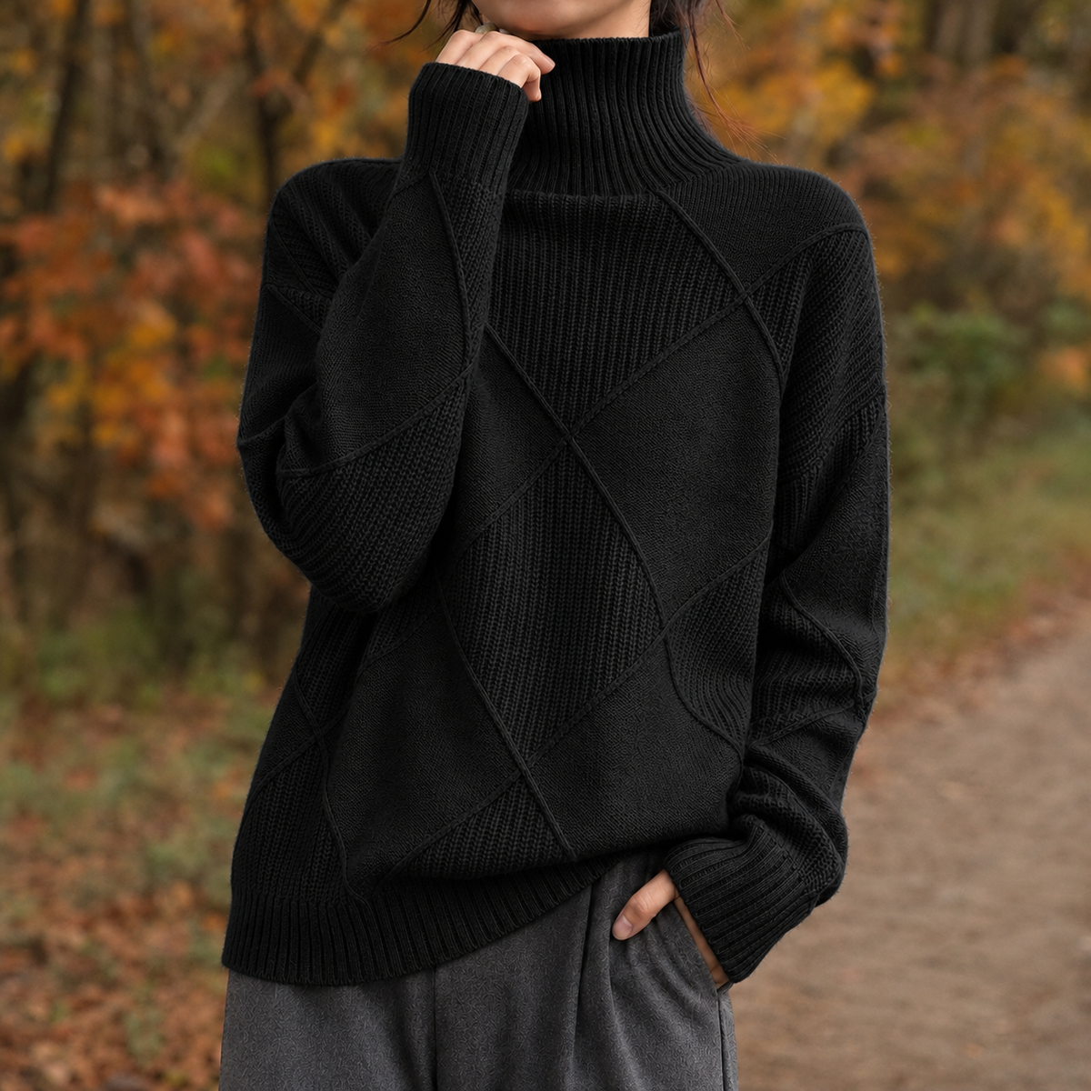 Naomi Turtleneck Sweater - Black