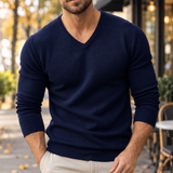 Maxim V Neck Sweater - Navy Blue