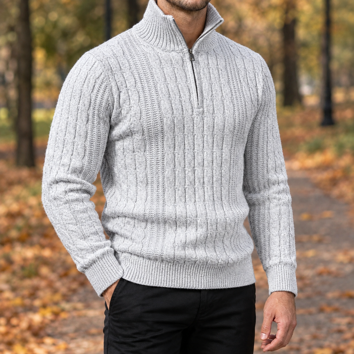 Jules Cable Sweater - Gray