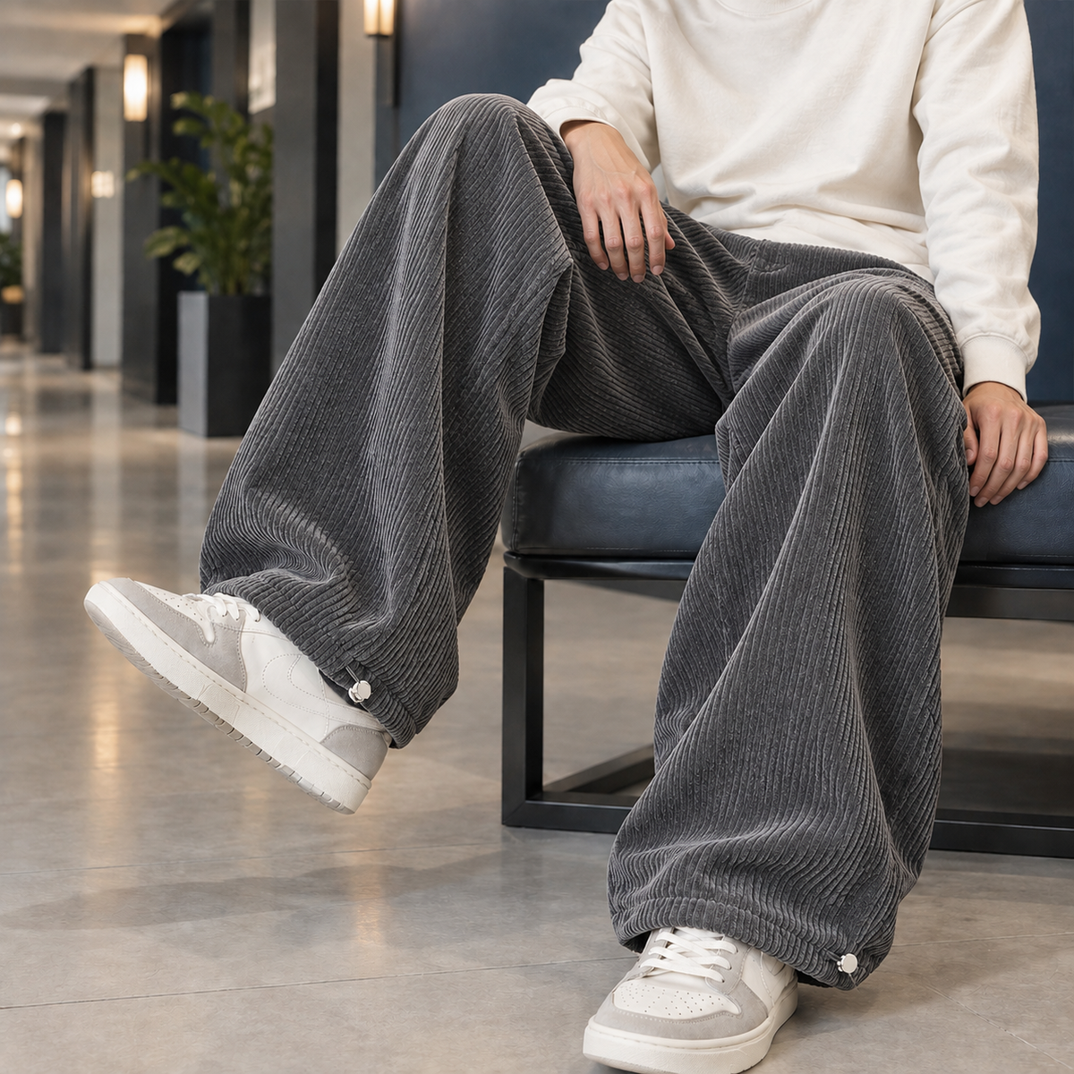 Romano Wide Leg Pants - Gray