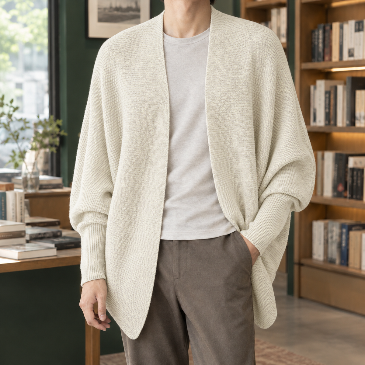 Emilio Relaxed Cardigan - Cream